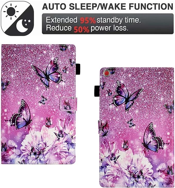 Case for Samsung Galaxy Tab A9+/A9 Plus 11 inch 2023 2024(SM-X210/X216/X218),PU Leather Multi Angle Stand Cover Slim Folio Protective Case for Galaxy Tab A9 Plus, Auto Wake/Sleep,Butterfly