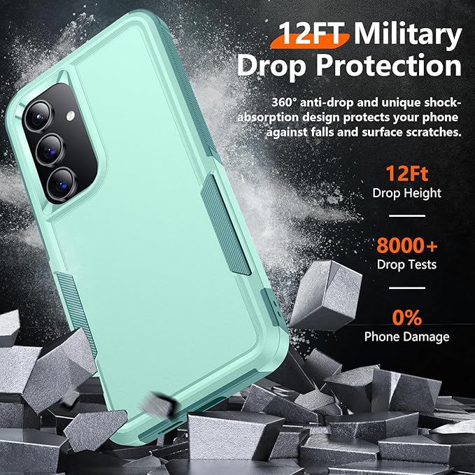 Red2Fire for Samsung Galaxy S24 Case, [Military Grade Drop Protection] Non-Slip Heavy Duty Full Body Shockproof Protection Phone Case for S24 Case 6.2 inch, Light Green