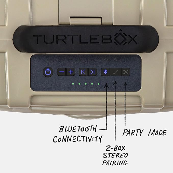 Turtlebox Original Gen 3: Portable Outdoor Bluetooth Speaker – Ultra-Loud (120dB), Waterproof (IP67), Rugged, Impact-Resistant, 3-Day Battery | Party Mode: Unlimited Pairing Stereo, Tan/Blaze Orange