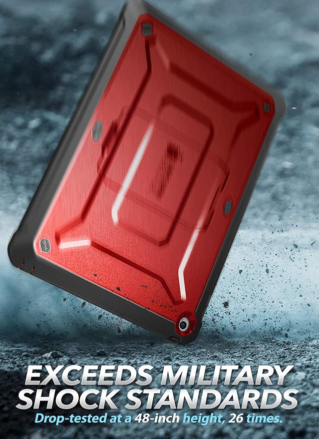 SUPCASE for iPad 9th Generation Case with Screen Protector (Unicorn Beetle Pro), [Built-in Stand] Heavy Duty Rugged Protective Case for iPad 10.2 9th / 8th / 7th Generation (2021/2020/2019), Red