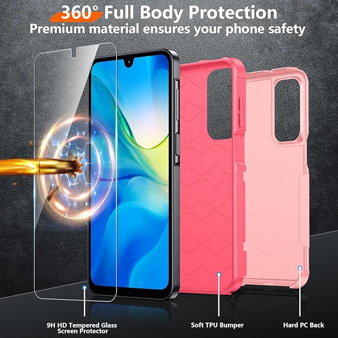 Red2Fire Designed for Samsung Galaxy A16 5G Case, [Military Grade Drop Protection] Non-Slip Heavy Duty Full Body Shockproof Protection Phone Case Galaxy A16 5G Case,Pink