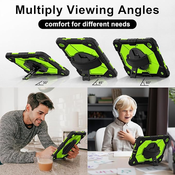 Case for Samsung Galaxy Tab A9+ 11 Inch 2023 (X210/X216/X218), Heavy Duty Shockproof Rugged 360 Rotating Hand Strap Protective Case for Galaxy Tab A9 Plus Tablet,Black+Olivine