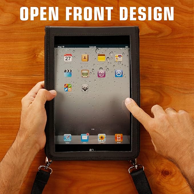 USA GEAR 10" Tablet Case Sleeve, Designed in The U.S., with Open Front & Shoulder Strap – Compatible with iPad 10.2 9th Gen, Samsung Galaxy Tab A 10.1, Tab S6 Lite, and More 10" Tablets