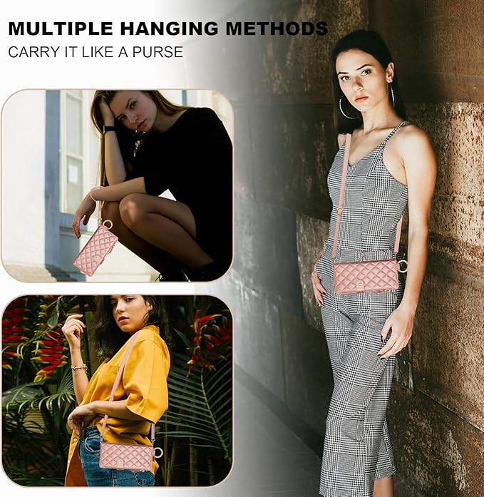 KIHUWEY for Galaxy Z Fold 7 Wallet Case with Card Holder Premium Leather Magnetic RFID Blocking Shockproof Zipper Wrist Strap Lanyard Cover for Samsung Galaxy Z Fold 7 8.0 Inch (Rose Gold)