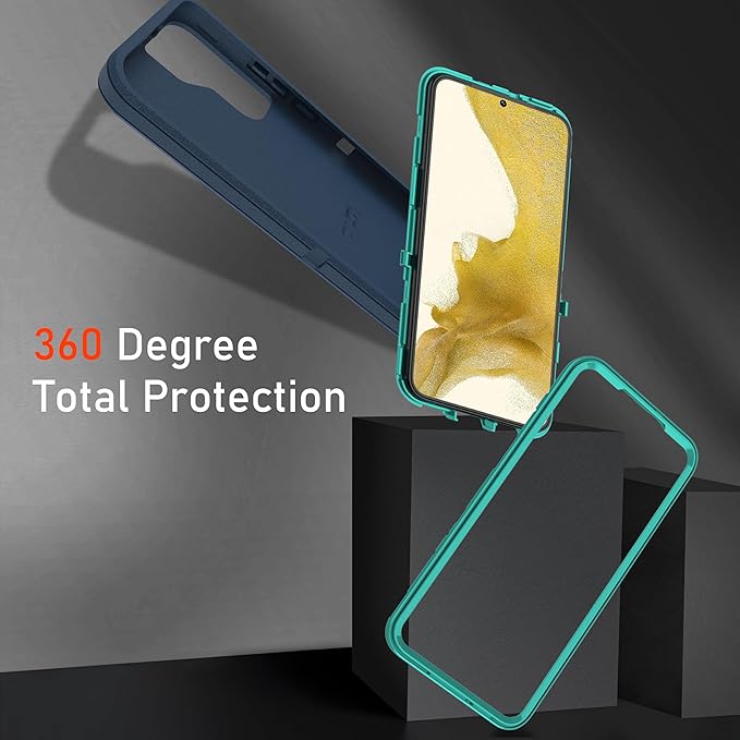 for Samsung Galaxy S22 Plus Case with [2 Pack] HD Screen Protector, [Military-Grade] Shockproof Dust/Drop Proof 3-Layer Full Body Protection Heavy Duty Case for Galaxy S22+ Plus, Green