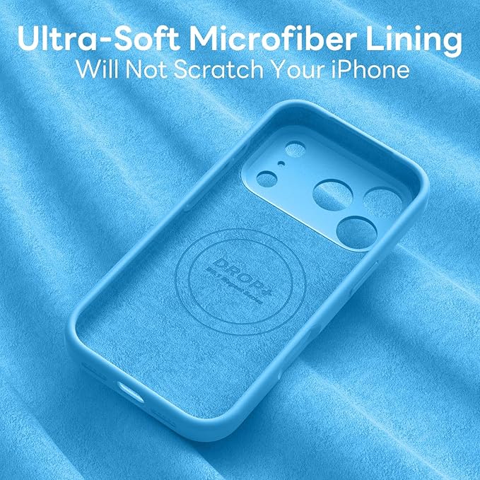 Vooii Magnetic Compatible with iPhone 17 Pro Case (Compatible with Magsafe) (Upgraded Camera Protection) Liquid Silicone Shockproof Full Body Protective Phone Cover for Women Men, Blue, 6.3”