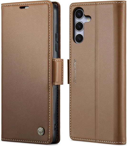 SINIANL for Samsung Galaxy S25 Plus Wallet Case with RFID Blocking, S25 Plus Case Wallet for Men Women with Card Holder Magnetic Clasp Kickstand Leather Book Folio Case for Galaxy S25 Plus Brown