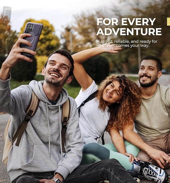 Dexnor for Samsung Galaxy S25 Ultra Case with Camera Cover & Adjustable Kickstand & Built-in Screen Protector, Magnetic Rugged Shockproof Bumper Cases Heavy-duty Protective Cover (2025),Phantom Purple