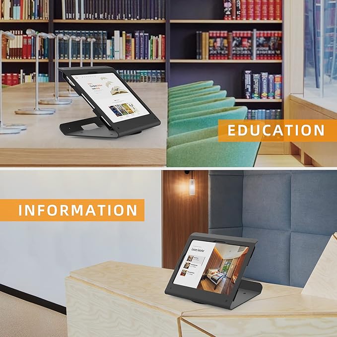 Tablet POS Stand - Heavy Duty Steel Kiosk Stand with 360° Swivel Base Anti-Theft - Compatible with 10.9" iPad 10th, Pro 11" 1 2 3 4, Air 4 5, Air 11", iPad 11"(A16)