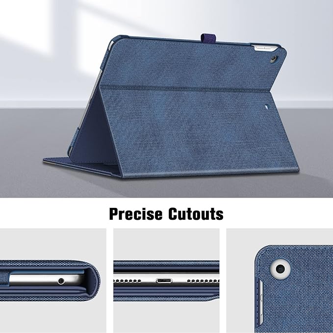 Fintie Case for iPad 9th / 8th / 7th Generation (2021/2020/2019) 10.2 Inch - [Corner Protection] Multi-Angle Viewing Stand Cover with Pocket & Pencil Holder, Auto Sleep Wake, Denim Indigo