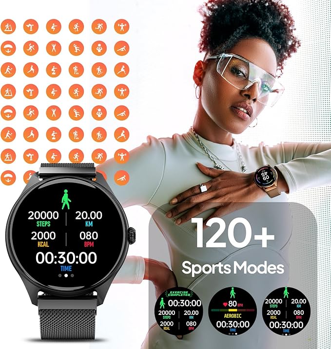 Fire-Boltt Phoenix Ultra Luxury Stainless Steel, Bluetooth Calling Smart Watch, AI Voice Assistant, Metal Body with 120+ Sports Modes, SpO2, Heart Rate Monitoring (Dark Grey).