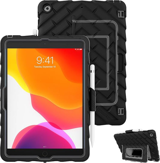 Gumdrop Hideaway Case Fits Apple iPad 9th | 8th | 7th Gen (10.2-inch) Designed for K-12 Students Teachers and Classrooms – Drop Tested Rugged Shockproof Bumpers for Reliable Device Protection – Black