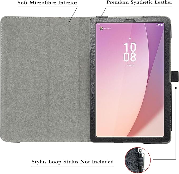 Bige for Lenovo Tab M9 Case,PU Leather Folio 2-Folding Stand Cover for Lenovo Tab M9 (TB-310FU, 2023 Released) 9" Tablet,Black