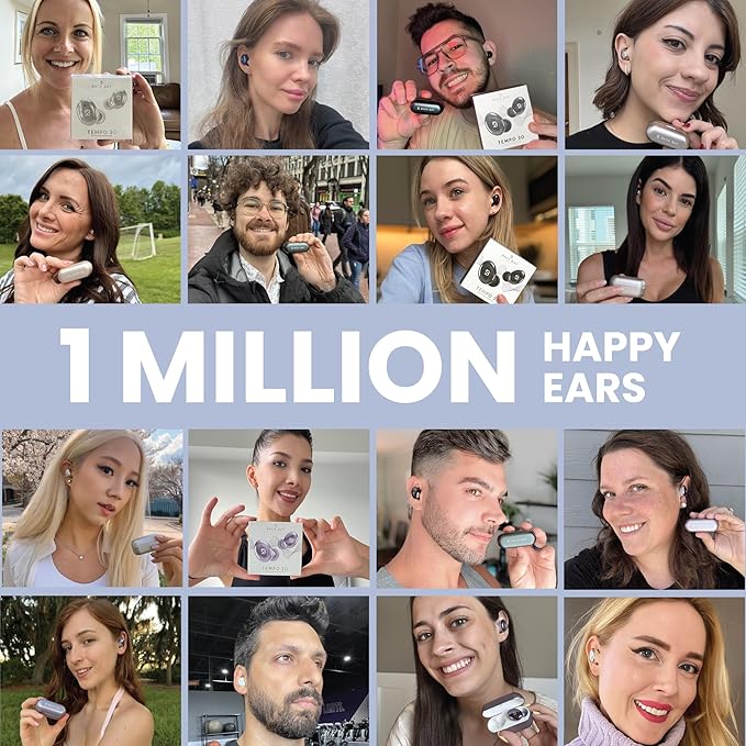 Tempo 30 Wireless Earbuds for Small Ears - Award-Winning Sound, Sweatproof Bluetooth Earbuds, Comfortable Bluetooth Ear Buds for Women, Ice Earphones Small Ear Canals, Long Battery Headphones