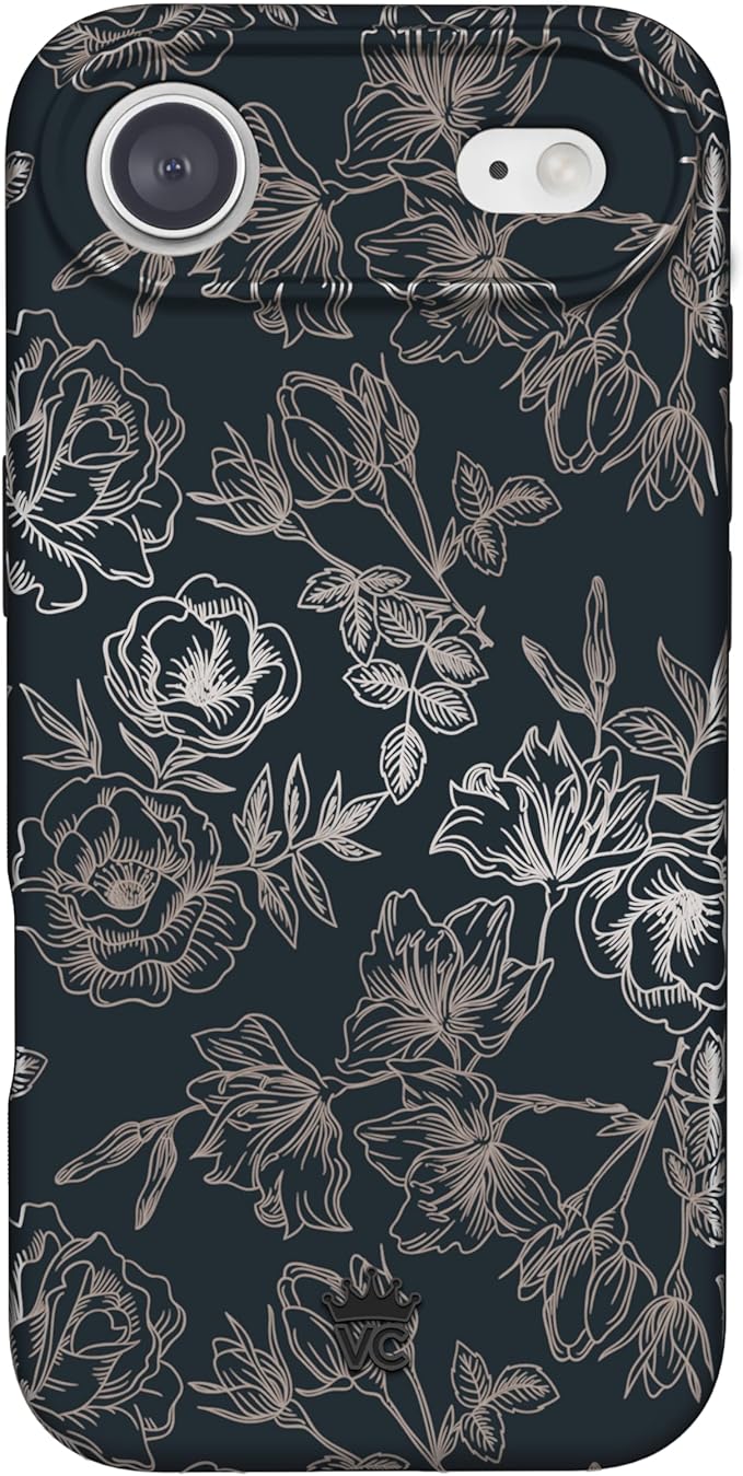 VELVET CAVIAR Case for iPhone 17 Air | Compatible with MagSafe | 10ft Drop Tested | Protective Designer Cases | Floral Rose Gold Flowers