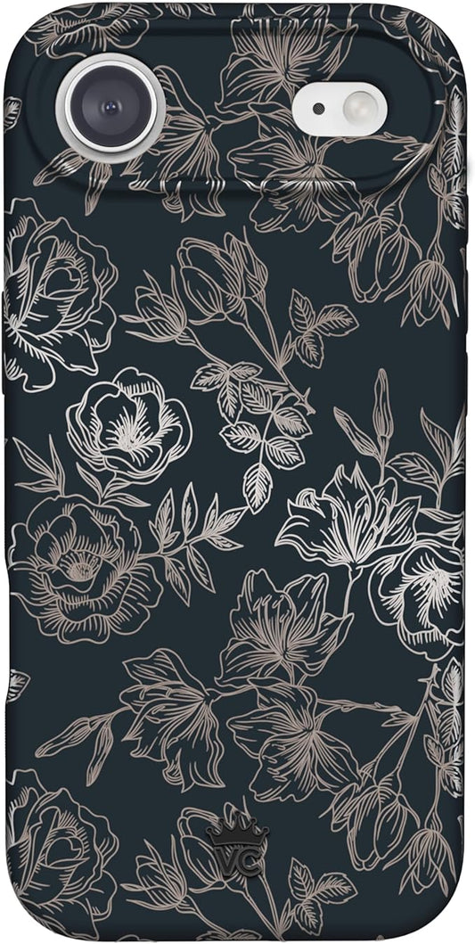 VELVET CAVIAR Case for iPhone 17 Air | Compatible with MagSafe | 10ft Drop Tested | Protective Designer Cases | Floral Rose Gold Flowers