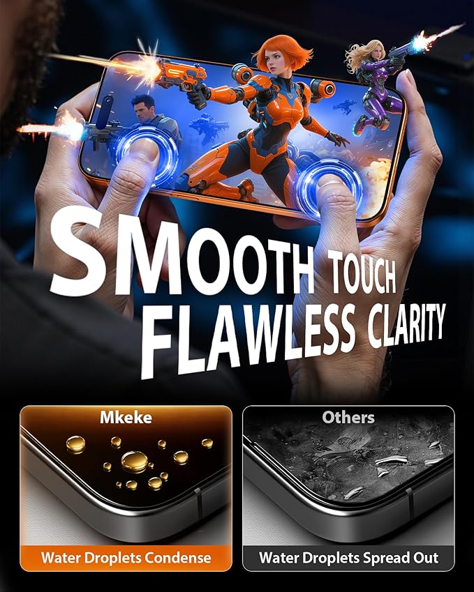 Mkeke for iPhone 17 Pro Max Privacy Screen Protector 3 Pack, 25° Anti Spy & Auto Installation Privacy Screen Protector 9H+ Hardness Full Edge Coverage Tempered Glass for iPhone 17 Pro Max 6.9 inch 2025