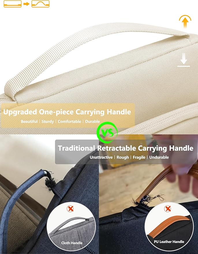 HYZUO 13.3-14 Inch Laptop Bag Sleeve for MacBook Pro 14 M4 M3 M2 M1, MacBook Air/Pro 13.3, 13.8"/13.5" Surface Laptop/Book, Notebook Case for 13" Dell Lenovo ThinkPad HP Asus Acer, Sand