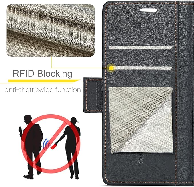 SINIANL for Samsung Galaxy S25 Plus Wallet Case with RFID Blocking, S25 Plus Case Wallet for Men Women with Card Holder Magnetic Clasp Kickstand Leather Book Folio Case for Galaxy S25 Plus Black