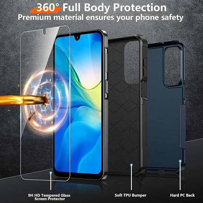 Red2Fire Designed for Samsung Galaxy A16 5G Case, [Military Grade Drop Protection] Non-Slip Heavy Duty Full Body Shockproof Protection Phone Case Galaxy A16 5G Case,Dark Blue