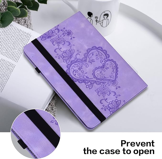 Case for Lenovo Tab M11/Tab K11 LTE 11" 2024 TB330FU Multi Angle Flip PU Leather Shockproof Case with Pencil Holder/Card Slots, Purple