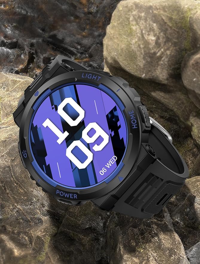 Military Smart Watch for Men with LED Flashlight Tactical Smart Watch 1.53”HD Screen Rugged Smartwatch 3ATM Waterproof 100+ Sports Fitness Tracker with Heart Rate Monitor for iOS Android