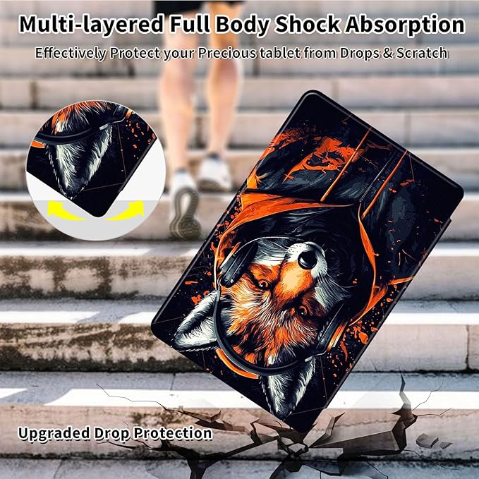Case for Samsung Galaxy Tab A9 8.7 Inch 2023 Tablet Case, 360 Degree Rotating Folio Stand Smart Cover for Samsung Galaxy Tab A9 Tablet, Auto Sleep/Wake, Cool Fox