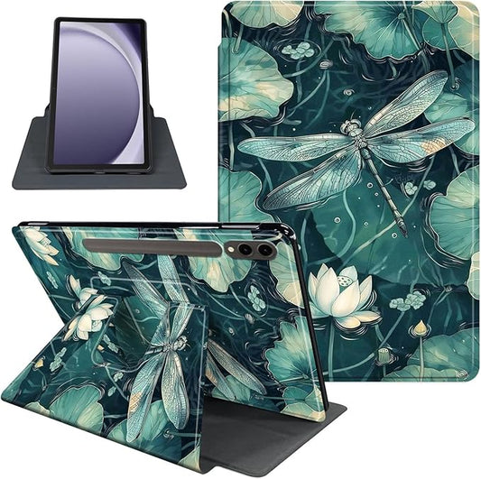 Case for 12.4 inch Galaxy Tab S10 Plus Case (2024), Galaxy Tab S9 Plus Case (2023), 360 Degree Rotating Folio Stand Smart PU Leather Cover, Auto Sleep/Wake, Dragonfly 2