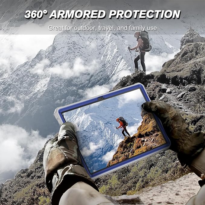 Fintie Shockproof Case for Samsung Galaxy Tab A9 Plus/A9+ 5G 11 Inch 2023 Model (SM-X210/X216/X218), Tuatara Rugged Unibody Hybrid Bumper Kickstand Cover Built-in Screen Protector, Navy