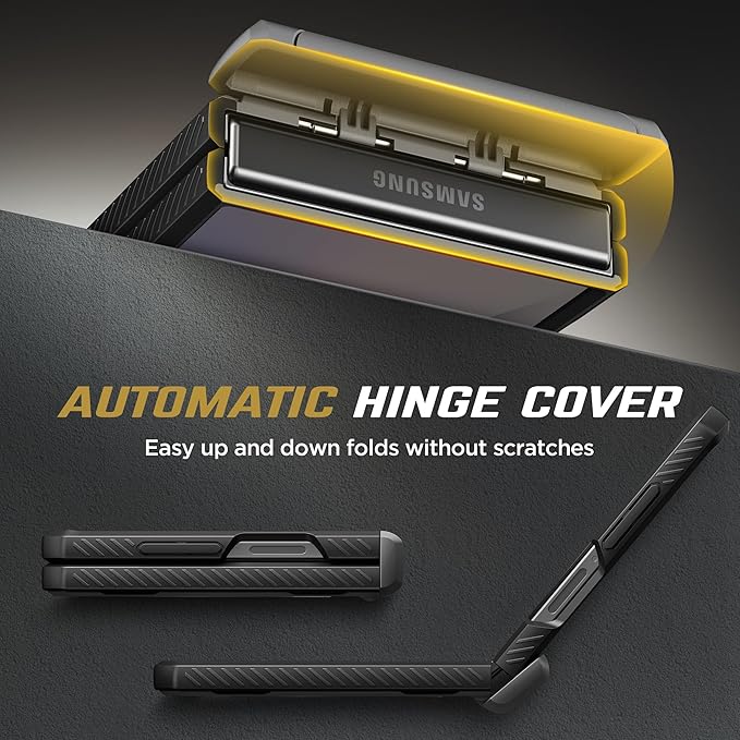 TONGATE 360° Spin Magnetic Stand for Z Flip 7 Case with Screen Protector, [Compatible with Magsafe] [Anti Slip] Full-Body Shockproof Samsung Galaxy Z Flip 7 Case with Hinge Protection, Black