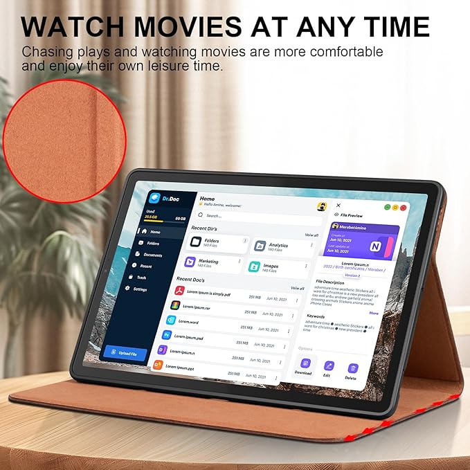 for Samsung Galaxy Tab S5E 10.5 inch Case 2019 Model(SM-T720/T725C/T727) Genuine Leather Cover Protective Shell,Auto Wake/Sleep.Brown