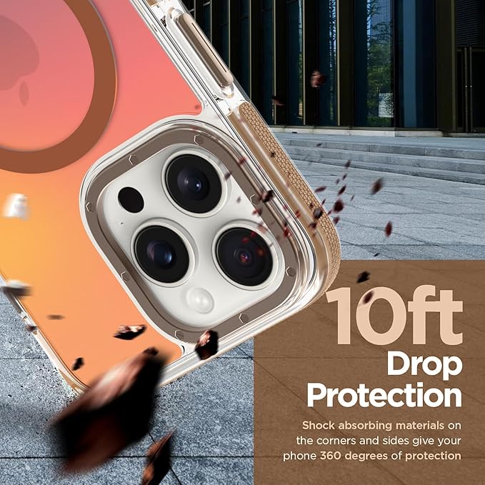 MOWIME Magnetic Case for iPhone 15 Pro Max [Compatible with Magsafe] [Cute Fashion Fluorescent Design] [1 Screen Protector] Slim Translucent Matte Case for iPhone 15 Pro Max 6.7" 2023, Desert