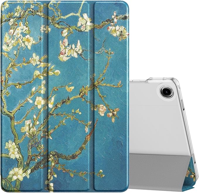 MoKo Case for Galaxy Tab A9+/A9 Plus 11 inch 2023, Slim Stand Protective Smart Cover with Hard PC Translucent Back Shell for Tab A9 Plus Tablet (SM-X210/X216/X218), Auto Wake/Sleep, Apricot Blossom