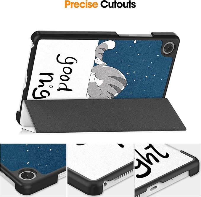 Case for Lenovo Tab One 8.7'' / Tab K9 Case, Folding Folio Ultra-Thin PU Leather Stand Case Cover with Auto Wake/Sleep for Lenovo Tab K9 8.7 Inch Lazy Cat