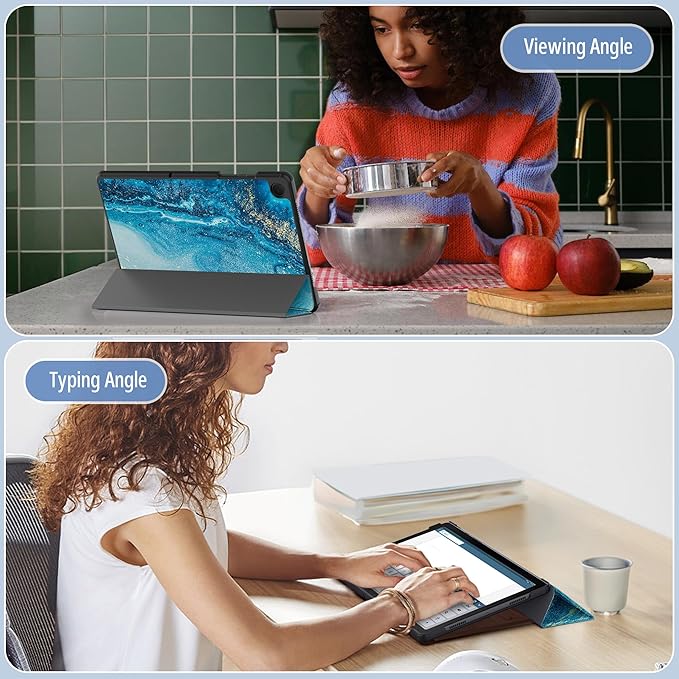 CACOE Case for Samsung Galaxy Tab A9+ Plus 11 Inch 2023 (SM-X210/X216/X218) with Screen Protector, Foldable Stand Slim Protective Case, Auto Screen On/Off, Quicksand Pattern