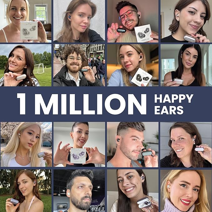 Tempo 30 Wireless Earbuds for Small Ears - Award-Winning Sound, Sweatproof Bluetooth Earbuds, Comfortable Ear Buds for Women, Navy Earphones for Small Ear Canals, Long Battery Headphone