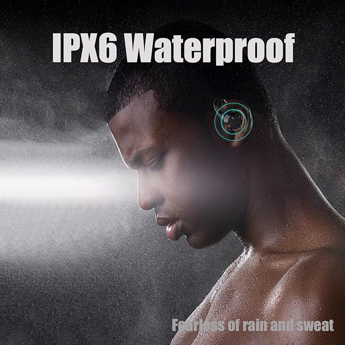 AX9 Pro Wireless Over Ear Earbuds 10H Single Playtime with Power Display, IPX6 Waterproof Wireless Earbuds Running Comfortable Premium Sound Gym Headphones (Black)