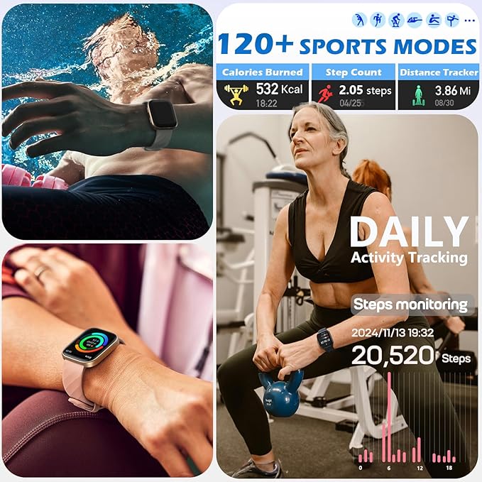 MorePro Smart Watch for Men Women(Make/Answer Call), 1.85" Smartwatch with 24/7 Heart Rate & Blood Pressure Monitor, Blood Oxy-gen Sleep Tracking, 120+ Sports Fitness Trackers for iPhone Android