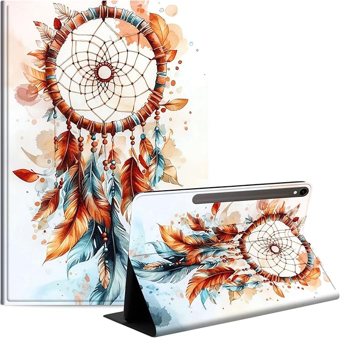Case for Samsung Galaxy Tab S10 FE/ S9 FE 5G 10.9 Inch/Tab S9 11 Inch, Slim PU Leather Stand Cover with Auto Wake/Sleep, Multi-Angle Viewing & Shockproof, Dreamcatcher
