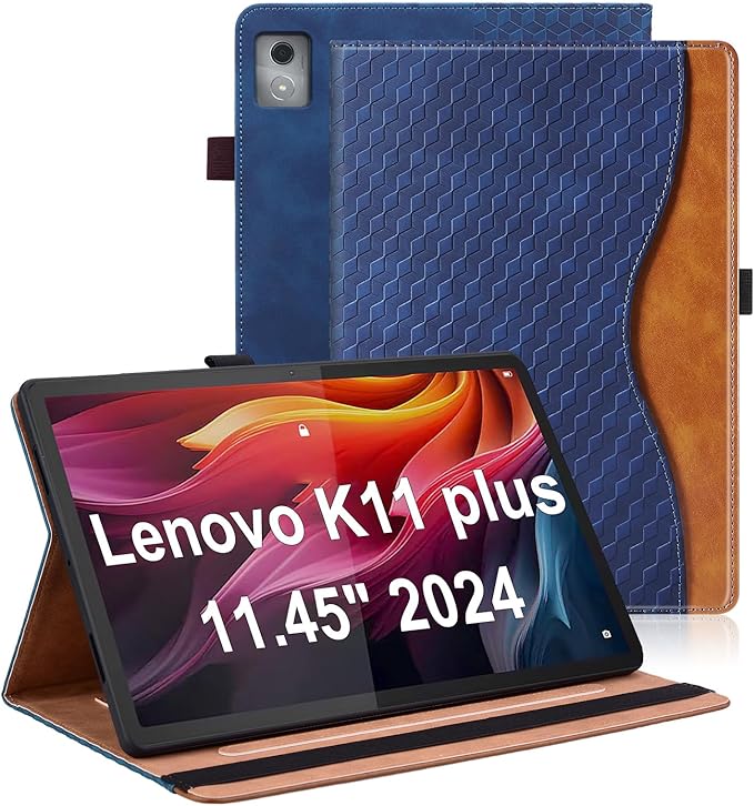 Case for Lenovo Tab K11 Plus 11.45 inch 2024 Released,PU Leather Tablet Folio Case for Lenovo Tab K11 Plus with Card Holder,Multi-Angle Stand - Brown
