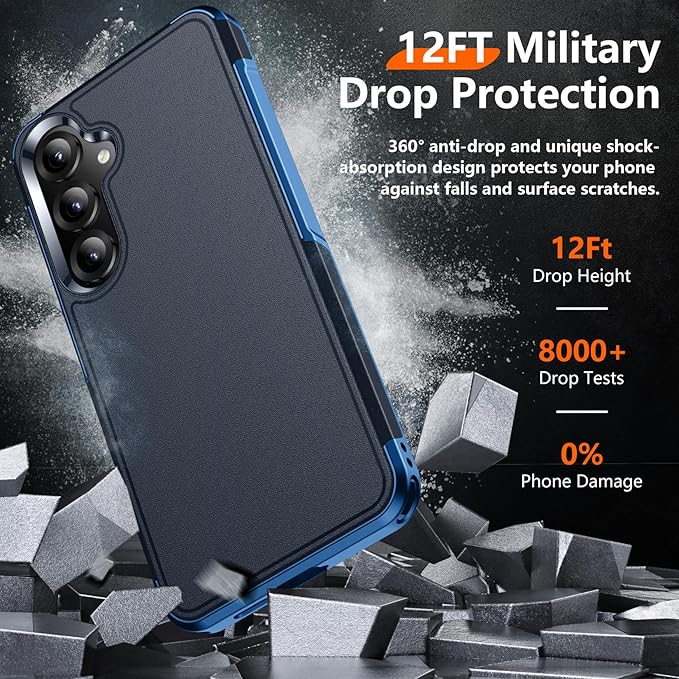 Red2Fire for Samsung Galaxy S25 Case, [Military Grade Drop Protection] Heavy Duty Full Body Shockproof Protection Non-Slip Phone Case for S25 Case 6.2 inch,Seablue