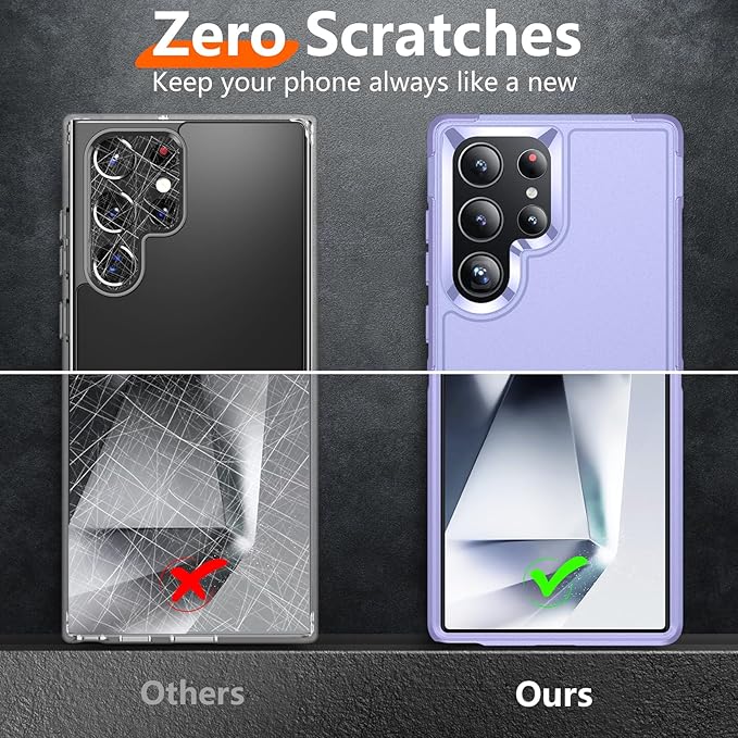 Red2Fire for Samsung Galaxy S24 Ultra Case, [Military Grade Drop Protection] Non-Slip Heavy Duty Full Body Shockproof Protection Phone Case for S24 Ultra Case 6.8 inch, Purple