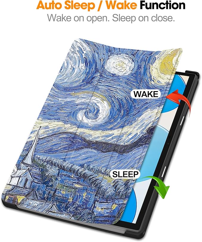 Case for TECLAST M40 Pro 10.1 inch Tablet, Folding Folio Ultra-Thin PU Leather Stand Case Cover for TECLAST M40 Pro / P20HD / P20S Starry Night