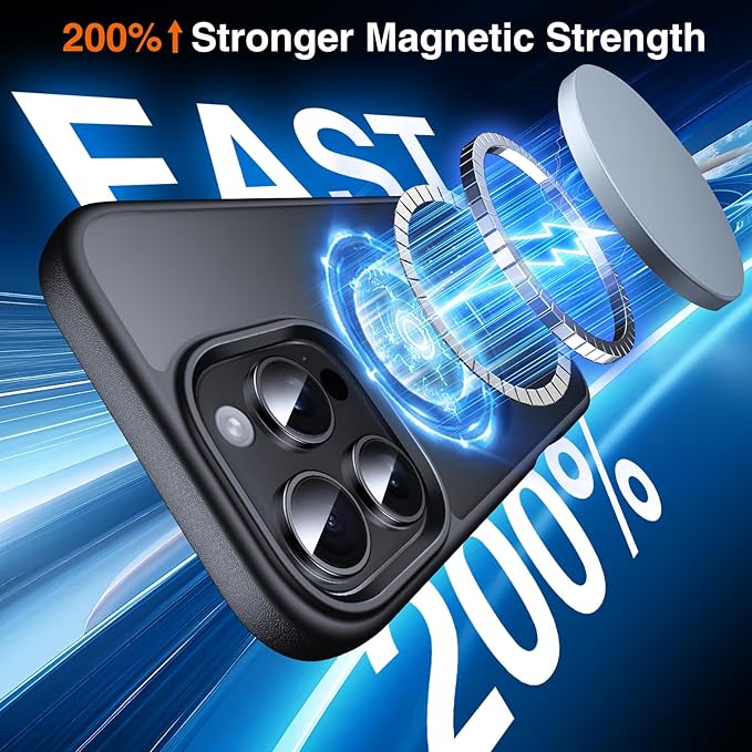 360° O-Ring MagStander for iPhone 16 Pro Max Case with Magnetic Kickstand Ring Holder [Compatible with MagSafe][360°Rotate Stand][Military Shockproof] iPhone 16 Pro Max Phone Cover Black