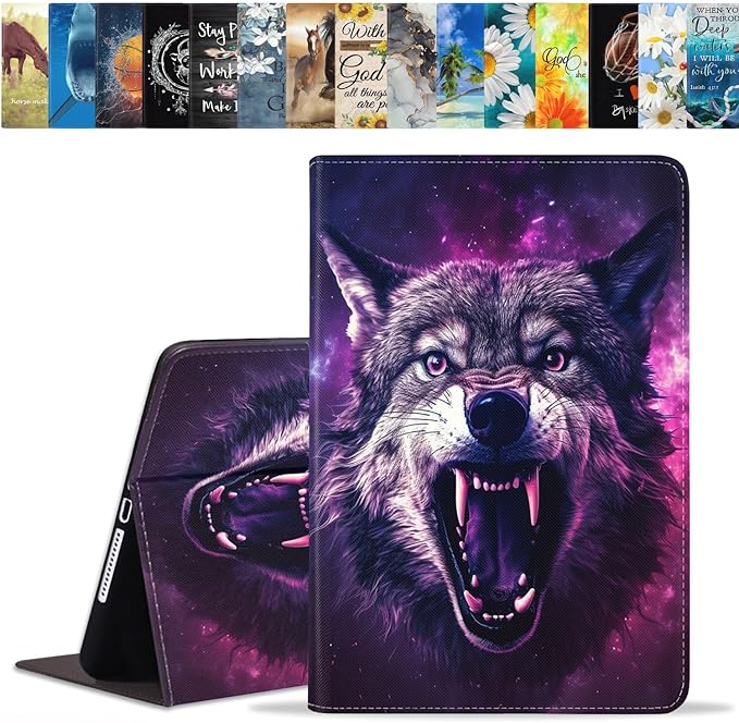 Case for Samsung Galaxy Tab A 10.1 2019 (SM-T510/T515/T517), Slim Lightweight PU Leather Stand Cover with Auto Wake/Sleep for Galaxy Tab A 10.1 Inch, Wolf