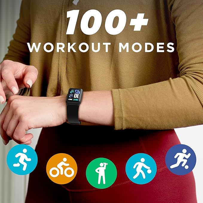 iTouch Smart Watch Fitness Tracker - 1.47" Touch Screen, IP68 Water Resistant, Heart Rate Monitor, Activity Tracker, GPS, 96 Sports Modes, 100+ Watch Faces, Pedometer, Android & iOS