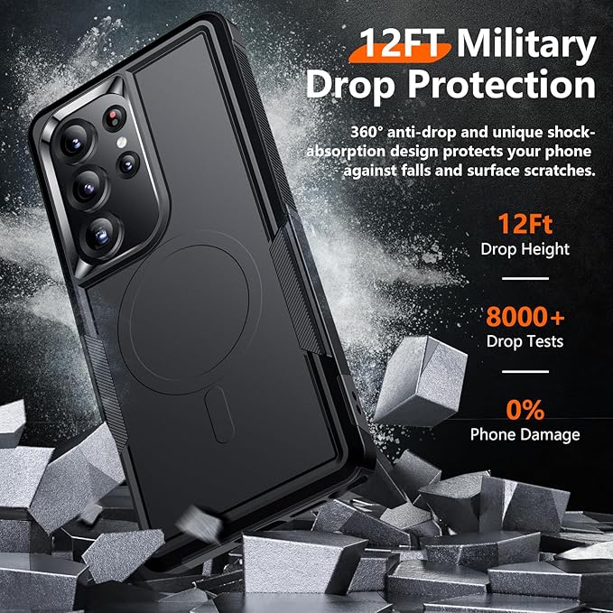 Red2Fire for Samsung Galaxy S25 Ultra Case, [Compatible with Magsafe][Military Grade Drop Protection] Heavy Duty Full Body Shockproof Protection Non-Slip Phone Case for S25 Ultra Case 6.9 inch