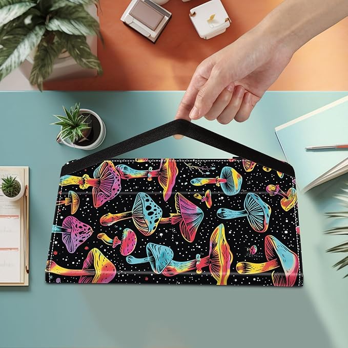 Case for Samsung Galaxy Tab S9 FE 5G 10.9 Inch/Galaxy Tab S9 11 Inch 2023,Card Slot PU Leather TPU Case Pen Holder Auto Wake Sleep,Aesthetic Mushroom