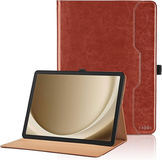 Case for Samsung Galaxy Tab A9 Plus 11 Inch 2023 (SM-X210/X215/X216) - PU Leather Folio Stand Case with Hand Starp and Pocket, Auto Wake/Sleep Smart Tablet Cover, Brown