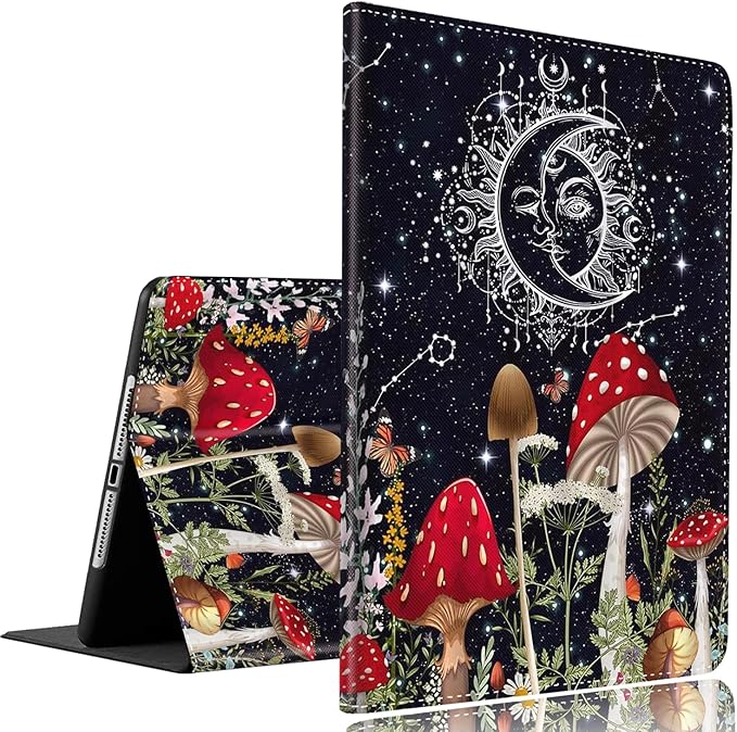 Case for Samsung Galaxy Tab A9 Plus 11 inch Case 2023，Slim Fit Foldable Standing Cover Case with Auto Sleep/Wake，Mushroom Boho Floral Sun Moon Galaxy Starry Sky